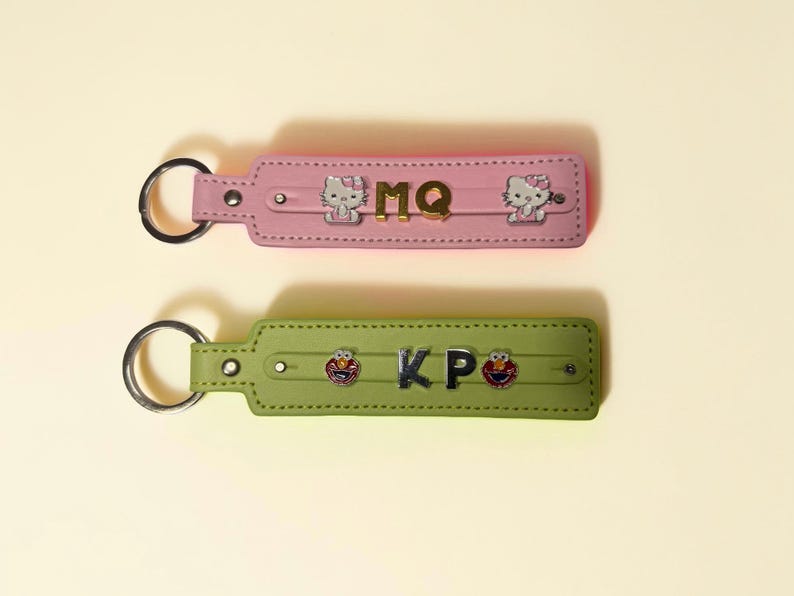 Personalized Initial Leather Keychain